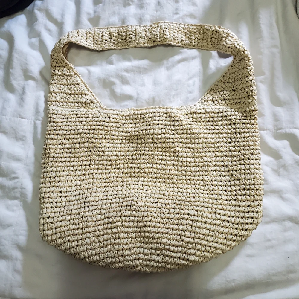 NWOT Banana Republic Raffia Tote Bag In Natural Beige